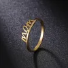 14k gul guld mamma bokstav finger ring guld pläterade smycken födelsedag mödrar dag fäder dag gåva till mamma barn