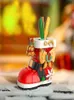 크리스마스 장난감 용품 242pcs 크리스마스 스노우 부츠 귀여운 모델 아이 장난감 건물 건물 및 건축 벽돌 장난감 선물 교육 장난감 적합한 chvaiduryb