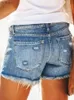 Kvinnors shorts 2023 sommarkvinnor nödställda manschetterade rullade hem casual denimshorts måste ha casual jeans shorts sexiga heta denim hål shortsl240119