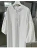 Kadınlar bluz gömlekleri s-2xl pamuk yaz gömlek elbise akşam vintage elbise kadın parti büyük boy uzun plaj kadınlar gevşek elbise vestido saf yq240119