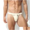 Mutande Mesh Uomo Slip Mutandine Intimo estivo Uomo G-String Perizoma Solido Custodia convessa Traspirante Comfort Underpant Drop Delivery Dhtvx