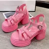 Sandals Women Platform High Heel Wedge Summer Fish Mouth Fashion Gladiator Girls Shoes