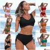 Damen Plus Size Bademode Weste Badeanzug Damen Neues Design Schwimmen Badeanzüge Wickelbikini Set Weiblich Sport Beachwear Mädchen Push U Dhzul