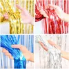 Gold Party Backdrop Metallic Foil File Tinsel Curtain Vuxen Kids Birthday Party Wedding Decor Baby Shower Favor Supplies 240119