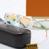 Mężczyźni okulary przeciwsłoneczne dla kobiet mody Słońce Szklane Gradient Design Prostokątne soczewki Goggle Adumbral Beach Outdoor Eye