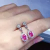 Dangle Earrings Fashion Pink Topaz Drop 4mm 6mm Natural Eardrop Solid 925 Silver Jewelry