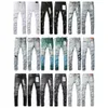 Mens Jeans Roxo Marca Low Rise Skinny Homens Jean Branco Acolchoado Destruir Bolso Vintage Stretch Algodão J231111 E2ZB