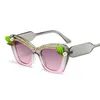 Óculos de sol moda marca na moda gato olhos mulheres strass perna larga óculos quadro rua po decoração sunnies uv400