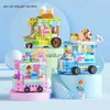 Julleksak levererar hjärnförstärkande träblock Set Ice Truck Decor Diy Kit Mini Street Scene For Boys and GirlsVaiduryb