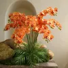 Dekorativa blommor Högkvalitativ 3D -fuktgivande 93 cm Artificial Orchid Flower Hand Feel Plants Decoration For Home Bedroom Party