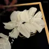 Pinces à cheveux en crêpe française, fleur, pompon en cristal, décoration latérale, accessoires polyvalents pour Style de mariage de mariée