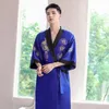 Hot Sale New Chinese Style Men Women High Quality Double-faced Satin Tang Nightgown Embroidered Dragon Home Bathrobe Pajamas