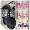 Designer Summer Outdoor Soft Sole Cartoon Graffiti Slippers Women's Beach Sandals Comfortable Casual Shoes DIY White Purple Pink Black Bear Flowers