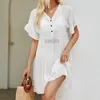 Women's Swimwear Beach Dress Women Cover Up Bath Suit 2024 Clothes Sunblock Solid Color Wood Ear Cuff Sexy Bikini Skirt Polyester Beachwear