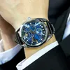 Augustus Full Night Glow Automatic Automatic Mechanical Watch Mens Fashion Moonlight Star مقاومة للماء متعددة الوظيفية