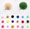 Faux lapin fourrure pompons porte-clés joli sac pendentif à breloque absolument bonne qualité artificielle moelleux Pom Pom porte-clés bijoux 533Q