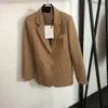 10019 2XL 2024 Milan Runway Coat Autumn Märke samma stil kappa lapel hals hög kvalitet långärmad kvinnkläder 20240286