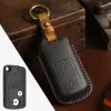 Luxury Leather Car Key Case Cover Car Accessories for Honda Odyssey Accord Crosstour Keychain Ring Holder Shell Fob Protector
