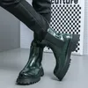 Elastyczne opaski Chelsea buty mężczyźni grube podeszte stóp do czopek biznesowych skórzane buty retro British High Top Men Boots