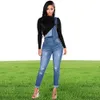 2019 New Women Denim Saut tronçon Ripped Stretch Dungarees High Waist Long Jeans Pantalon Crayon Rompers Jumpsuit Blue Jeans Jumps Curchs J13497602