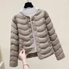 Trench da donna sottile leggero giacca da donna 2024 autunno inverno coreano casual caldo piumino cappotto di cotone colletto alla coreana moda corto sottile