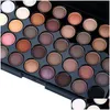 Ombre à paupières Popfeel 40 couleurs Palette de fard à paupières mat imperméable Shimmer Pro Yeux Visage Maquillage de fête Femmes Cadeau Maquillage Drop Livraison Dhxej