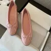 Woman Shoe bowtie Designer flat shoes Dress Casual shoe dance yoga ballet shoe Double Casual Flip Flop Trainer Lambskin leather shoe Fabric Slide Loafer ballerina