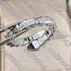 Desingers Bague Hommes et Femmes Largeur Version Étroite Luxurys Anneaux Ouverts Facile à Déformer Lady Argent Serpent Plaqué Os Clair Plein Diamant Motif Couple Nice E4h3 Nqhi