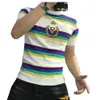 Designer of luxury T-shirt Quality letter tee short sleeve spring summer tide men and women t shirt T-shirt Rainbow stripe pattern tops tees Asian size M-4XL