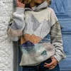 Kvinnors blusar skjortor Autumn Winter Casual Cats Print Fleece Tops Women Långärmade varma tröjor Skjortor Kvinnor Size S-3XL Retro Harajuku Streetwear YQ240119