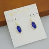 Tasarımcı Kendrascott Neclace Mücevher Ke Ke Takı Oval Mavi Kediler Göz Taşı Kolye Küpe Küpe Küpe