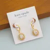Kate Spad – bijoux de styliste, aiguille en argent S925, KS, industrie lourde, boucles d'oreilles ovales en Zircon, couleur bonbon, sélection de deux couleurs