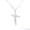 Collier pendentif populaire en or 18 carats avec croix de jésus, bijoux chrétiens à la mode pour hommes