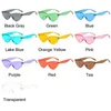 Solglasögon Triangle Cat Eye Retro Colored Transparent Rimless One Piece Sun Glasses Party For Adults