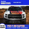 Front Lamp For Ford F-150 Raptor LED Car Headlight 15-20 High Beam Angel Eye Projector Lens Daytime Running Light Streamer Turn Signal