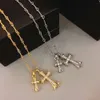 2024 Designer Brand Cross CH Necklace for Women Luxury Chromes Diamond Double Couple Collar Chain Gift Heart Men Classic Jewelry Pendant Neckchain MJOI