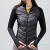 2024lulu automne et hiver nouveau designer doudoune casual yoga sports épissage manches tricotées coupe-vent design manteau de designer pour femmes