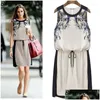 Basic & Casual Dresses Casual Dresses Borntogirl Spring Summer Woman Chiffon Low Waist Loose Dress Womens Streetwear Sleeveless O-Nec Dhtu4