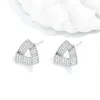 Boucles d'oreilles JF2024, Design Original, forme géométrique, Triangle, Micro-insert, Zircon, Super Flash, exquis pour femmes