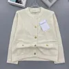 Maglioni da donna Designer Brand Cardigan in cashmere girocollo lavorato a maglia a vento, tasca dolce e ampia, giacca con fibbia in metallo, nuovo prodotto di inizio autunno HDEO