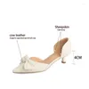 Robe chaussures sandales françaises femmes 2024 été stiletto talons hauts fée pointu unique chaussure grande taille femme