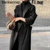 Cappotto Maxmaras Cashmere Designer Manuela Alta qualità La stessa lana snellente nera di Maxmara con top in vita pigiama di lana