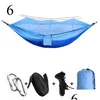 Hammocks Portable Outdoor Cam Hammock 1-2 Person Go Swing With Mosquito Net Hanging Bed Tralight Tourist Slee 230518 Drop Delivery Hom Dhizv