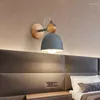 Lampes murales Moderne E27 LED Lampe Nordique Bois Et Fer Appliques Réglables Lumière Intérieur Chevet Chambre Salon Maison Décorer Commutateur EU