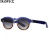 Solglasögon Swanwick Round Men UV400 Acetat Retro Polariserade solglasögon för kvinnor TR90 Gray Brown European Style Unisex 2024