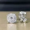 Classical 4 Claw Stud Earrings Luxury Jewelry Real 925 Sterling Silver Round Cut White 5A Cubic Zircon CZ Diamond Handmade Party Women Wedding Earring Gift