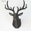 Konst och hantverk 3D Träpussel Trä DIY Djurskulptur Abstrakt Deer Head Staty Hemmur hängande dekoration MDF Crafts Art YQ240119