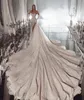 Elegante sem alças sereia vestido de casamento querida lantejoulas vestidos de noiva trem destacável lado split varredura vestidos de noiva