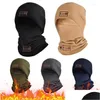 Motorcycle Helmets Winter Warm Polar Coral Fleece Clava Men Face Mask Neck Warmer Beanies Thermal Head Er Tactical Military Drop Deliv Dhgiu