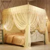 Myggnät Romantisk myggnätbädd Canopy Princess Queen Mosquito Bedding Net Bed Tent Four Affischer Golvlängd Gardin Tält Mesh 1,5x2mvaiduryd